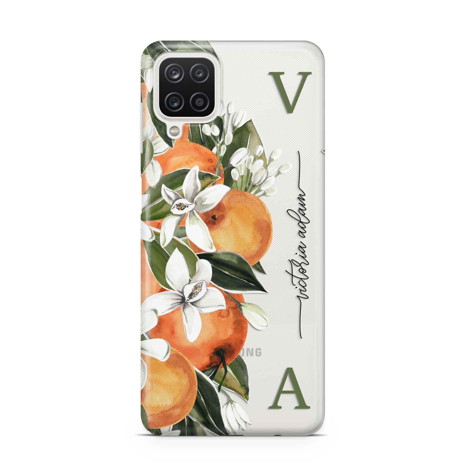 Monogrammed Orange Tree Samsung A12 Case