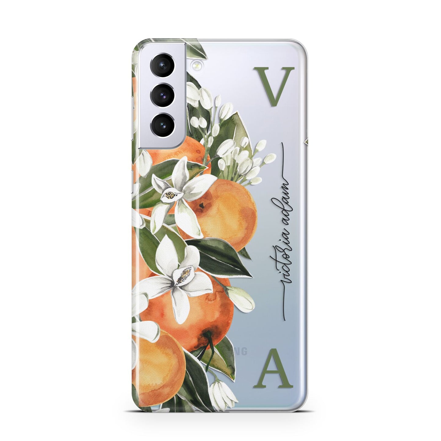 Monogrammed Orange Tree Samsung S21 Plus Case