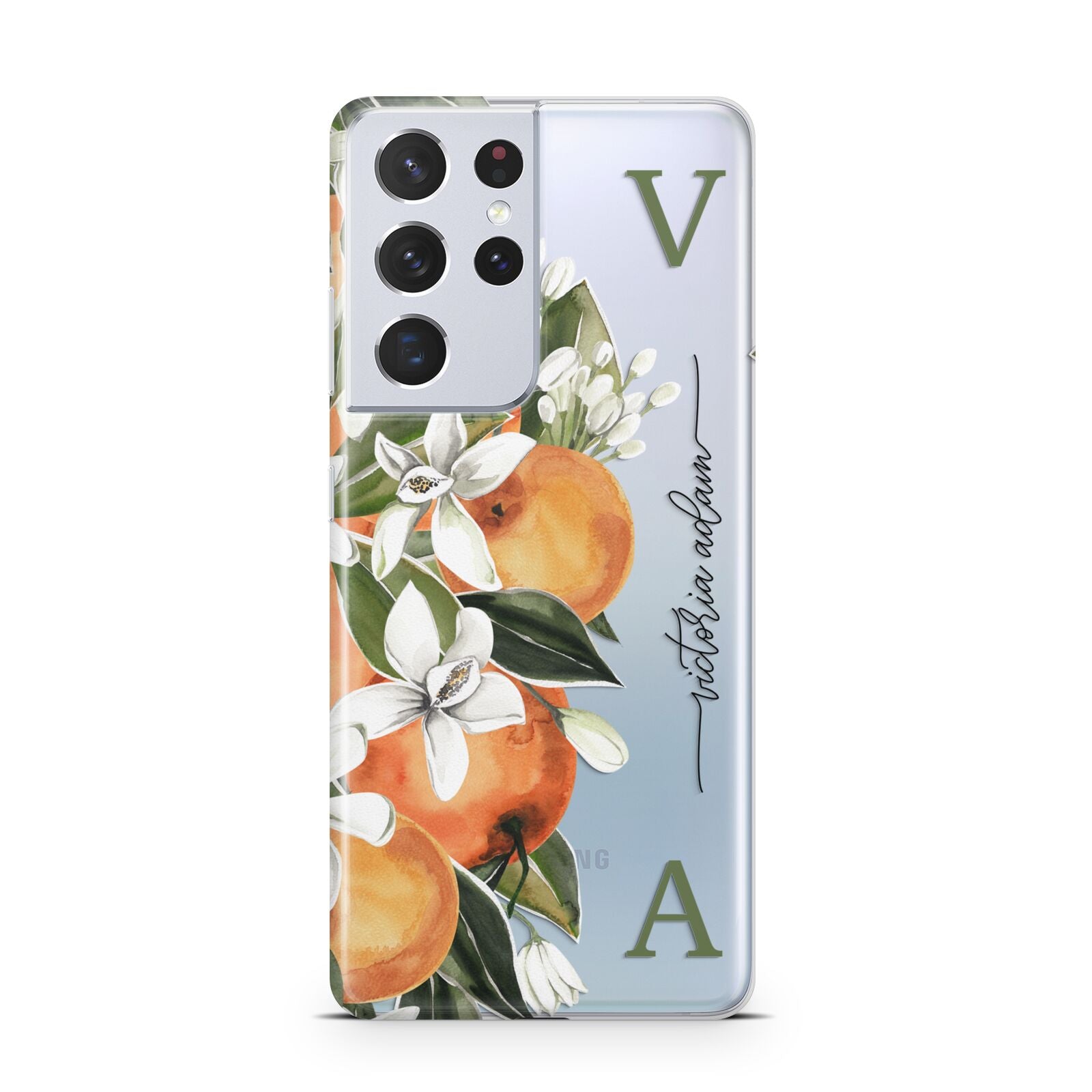 Monogrammed Orange Tree Samsung S21 Ultra Case