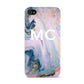 Monogrammed Purple Gold Glitter Marble Apple iPhone 4s Case