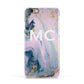 Monogrammed Purple Gold Glitter Marble Apple iPhone 6 3D Snap Case