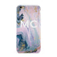 Monogrammed Purple Gold Glitter Marble Apple iPhone 6 Plus 3D Tough Case