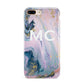 Monogrammed Purple Gold Glitter Marble Apple iPhone 7 8 Plus 3D Tough Case