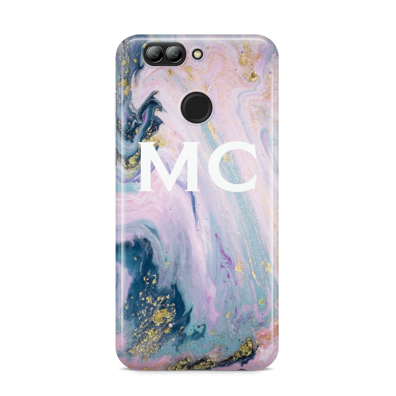 Monogrammed Purple Gold Glitter Marble Huawei Nova 2s Phone Case