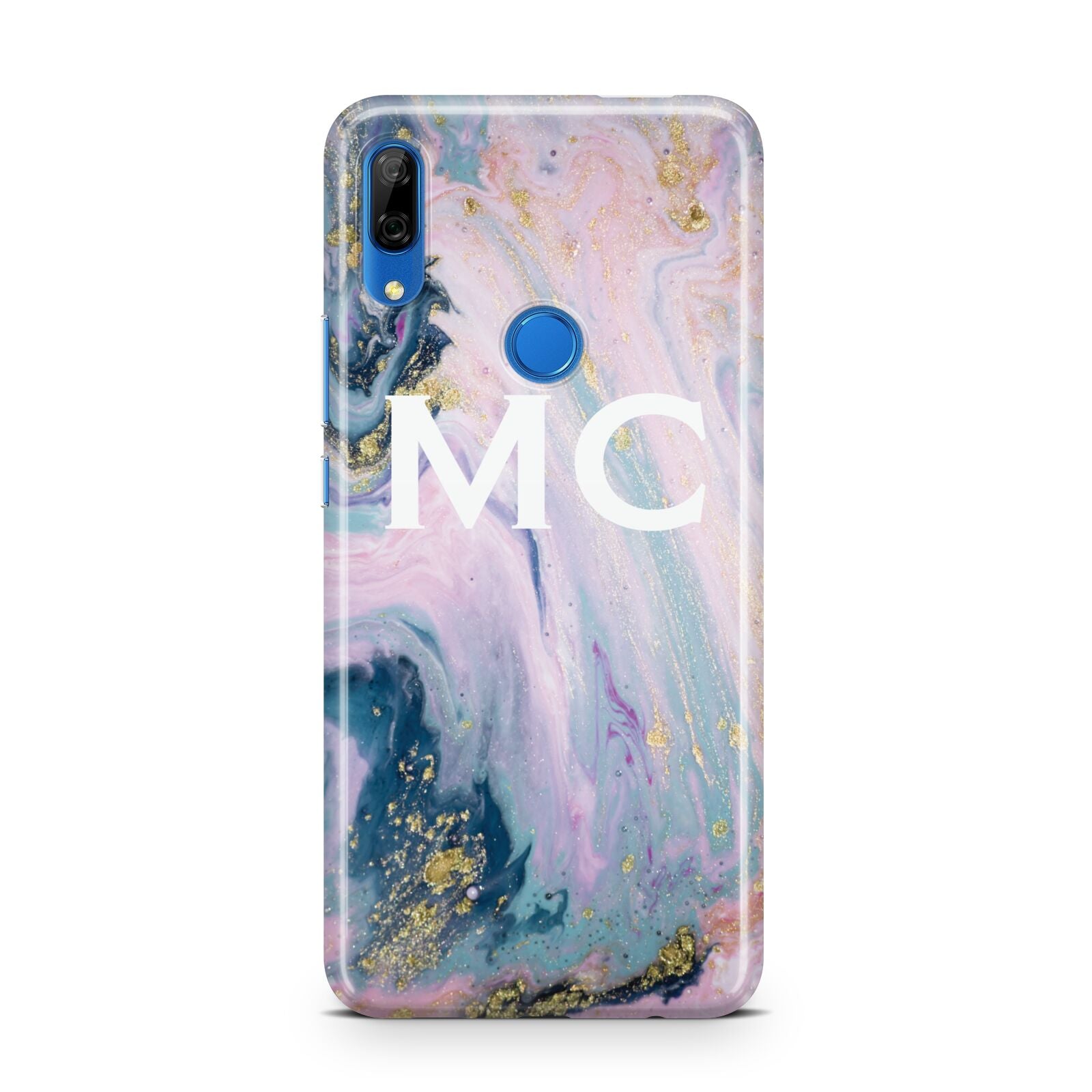 Monogrammed Purple Gold Glitter Marble Huawei P Smart Z