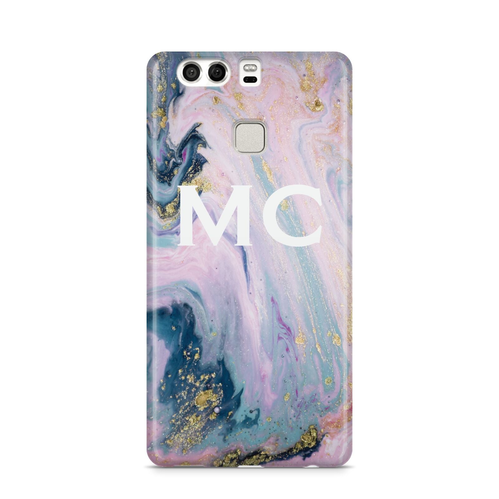 Monogrammed Purple Gold Glitter Marble Huawei P9 Case