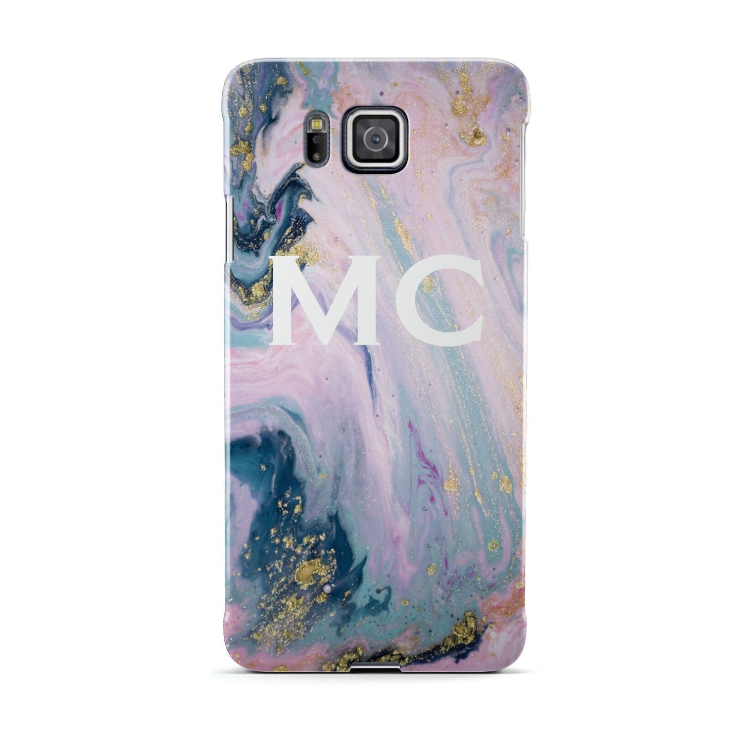 Monogrammed Purple Gold Glitter Marble Samsung Galaxy Alpha Case