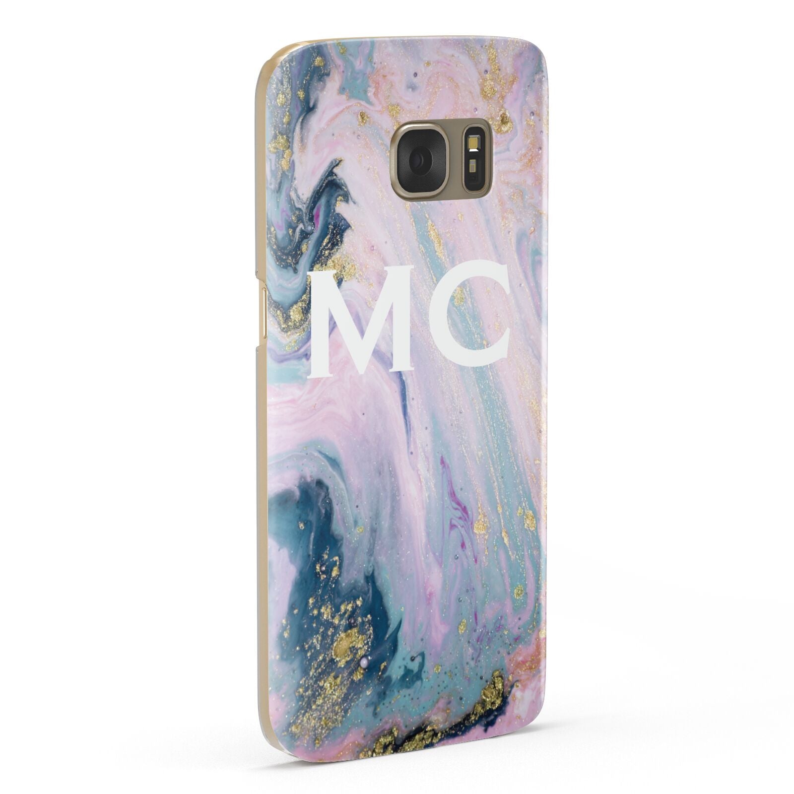 Monogrammed Purple Gold Glitter Marble Samsung Galaxy Case Fourty Five Degrees