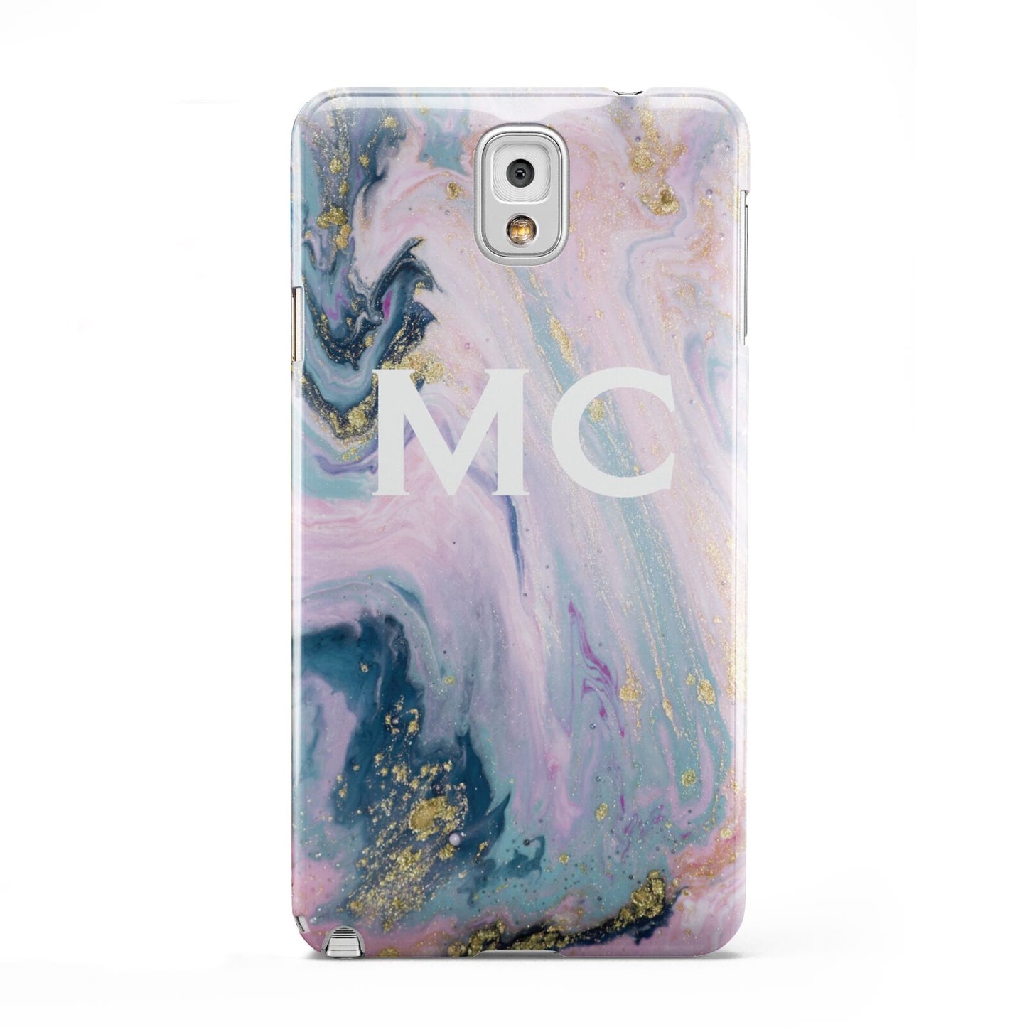 Monogrammed Purple Gold Glitter Marble Samsung Galaxy Note 3 Case