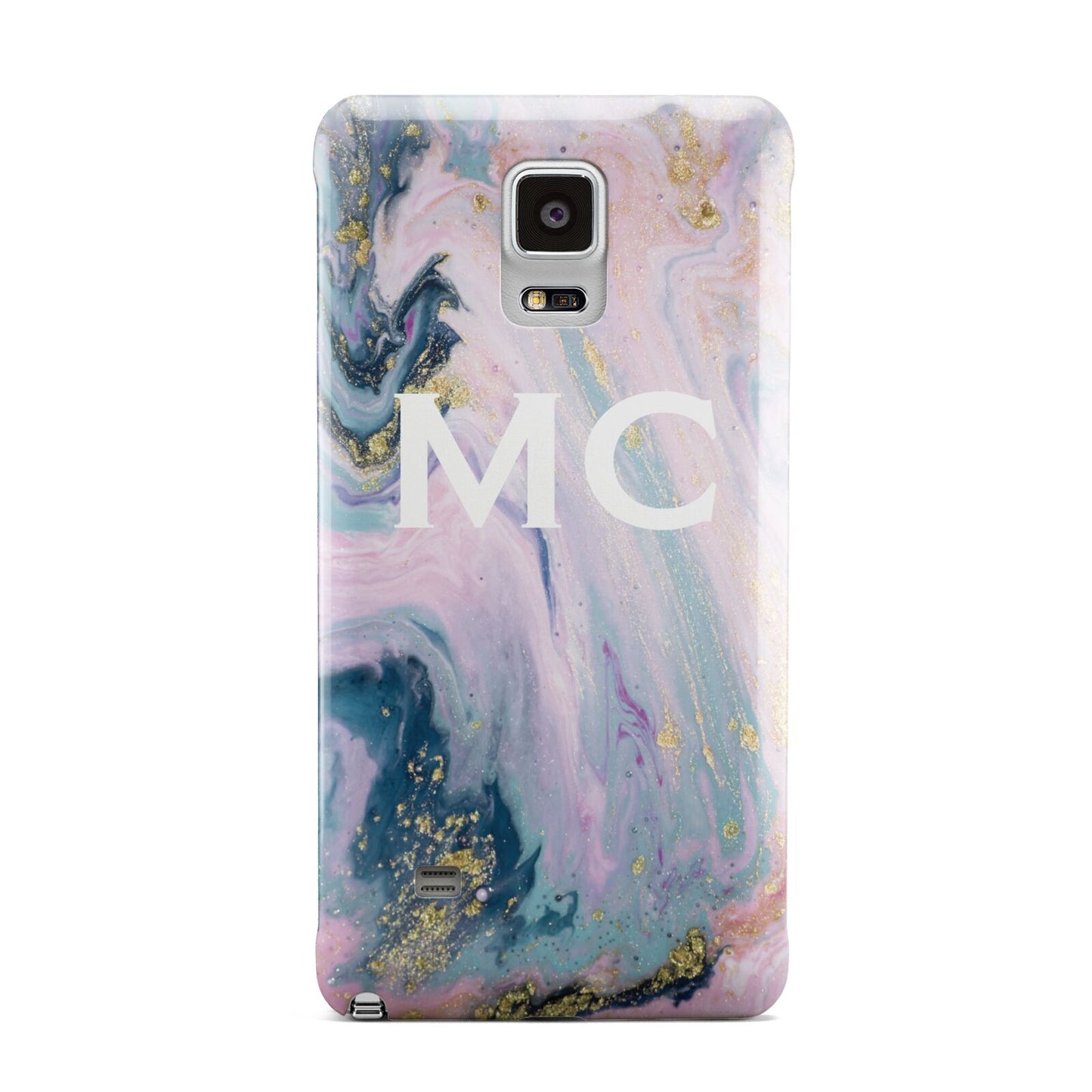 Monogrammed Purple Gold Glitter Marble Samsung Galaxy Note 4 Case