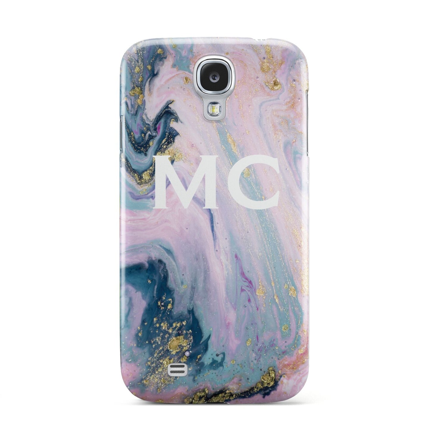 Monogrammed Purple Gold Glitter Marble Samsung Galaxy S4 Case