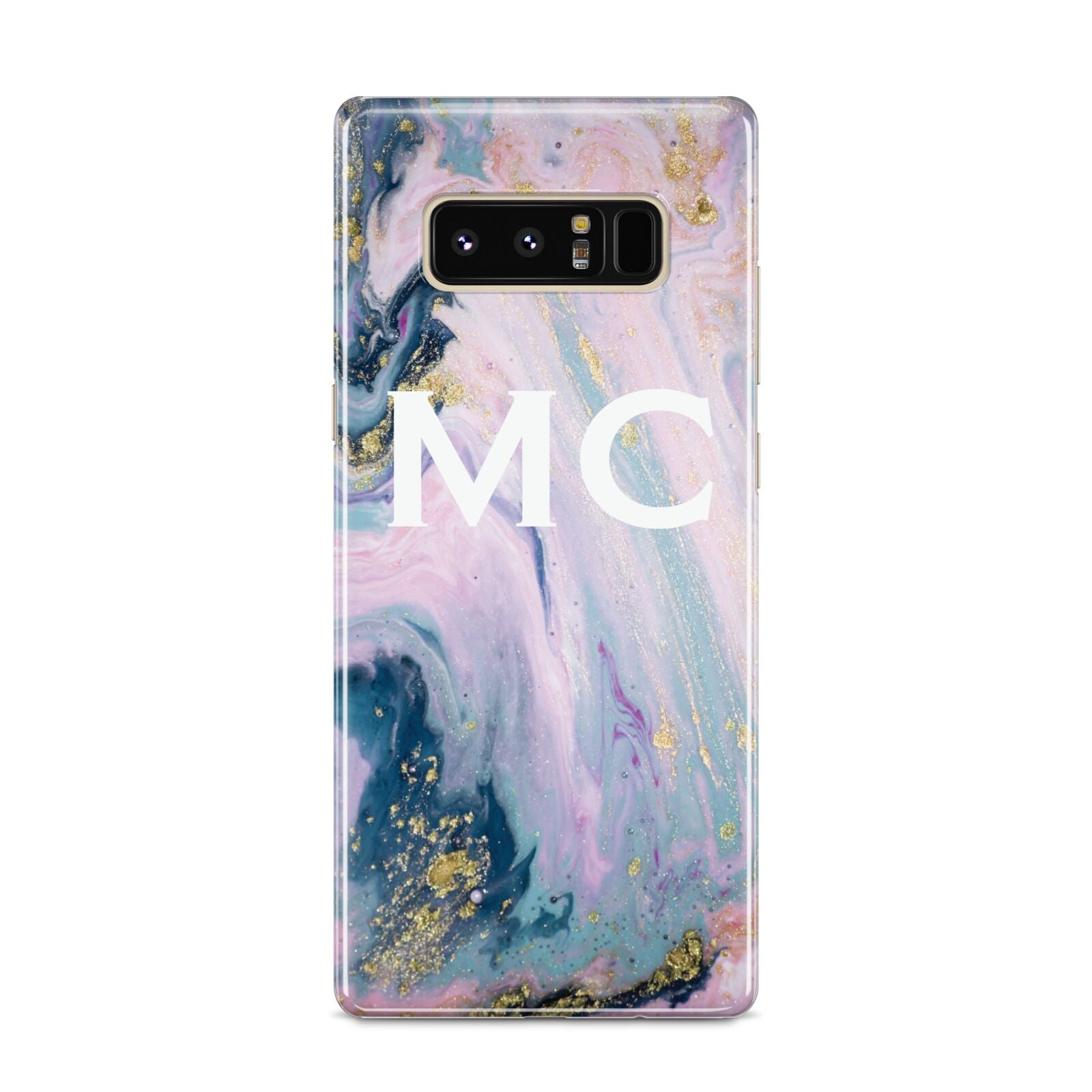 Monogrammed Purple Gold Glitter Marble Samsung Galaxy S8 Case