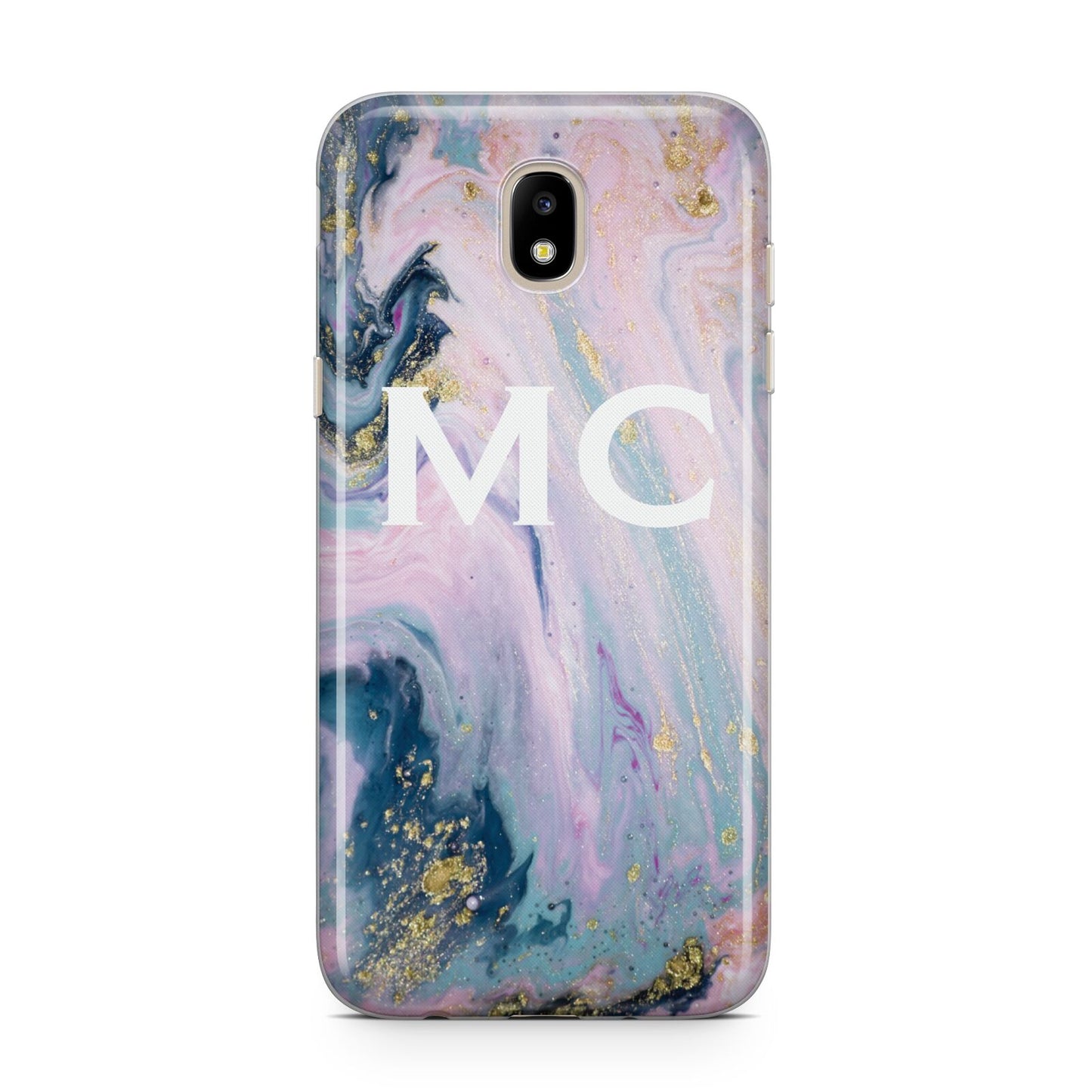 Monogrammed Purple Gold Glitter Marble Samsung J5 2017 Case