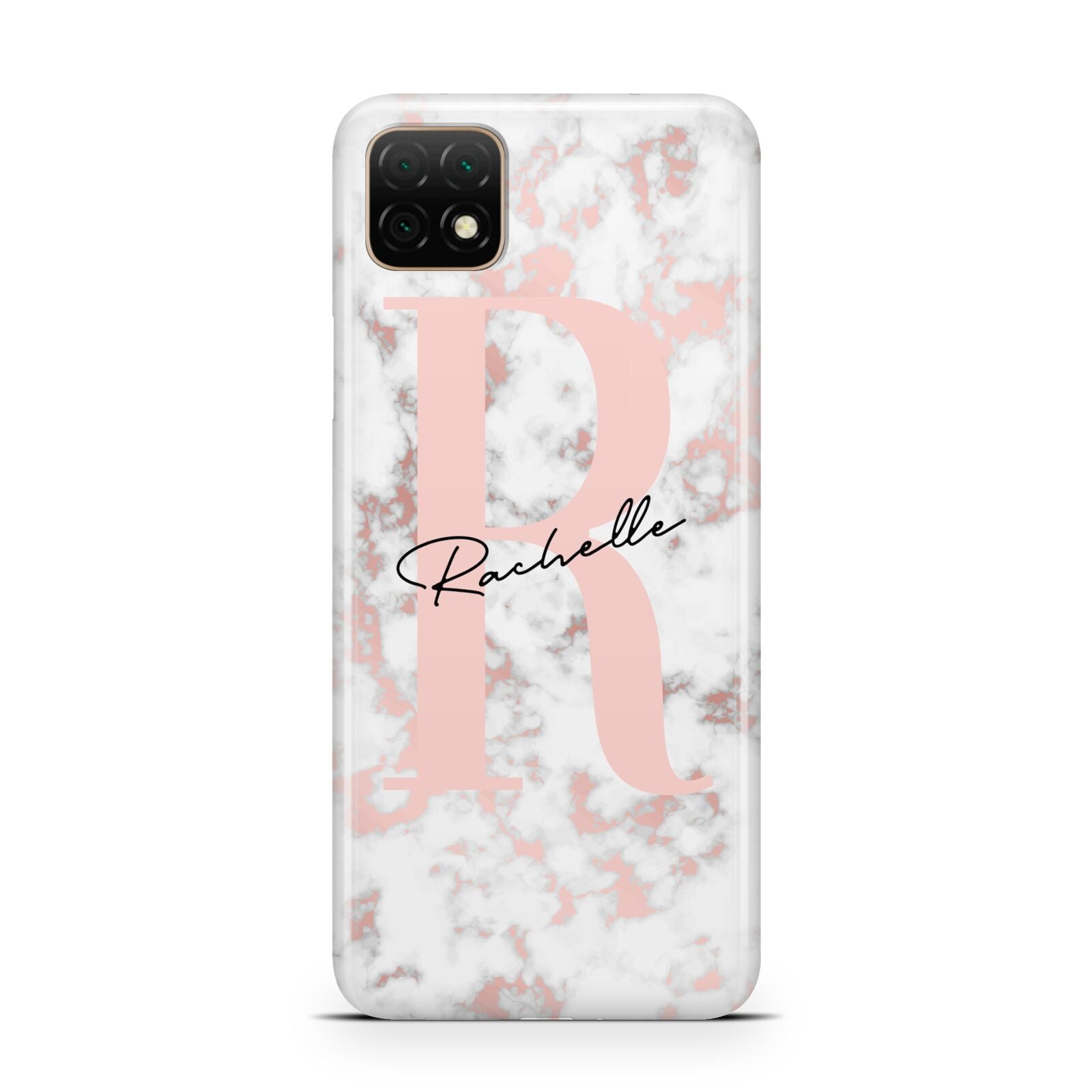 Monogrammed Rose Gold Marble Huawei Enjoy 20 Phone Case