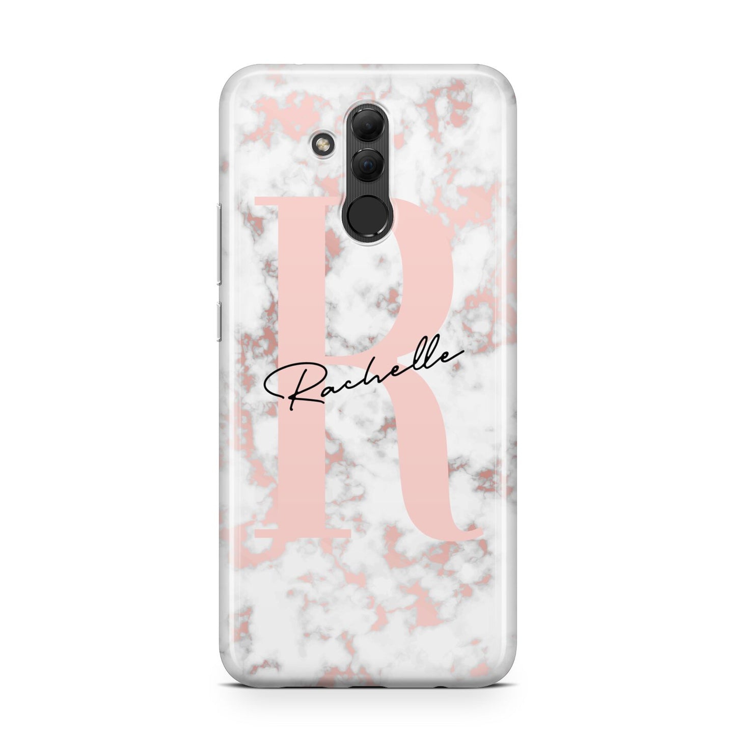 Monogrammed Rose Gold Marble Huawei Mate 20 Lite