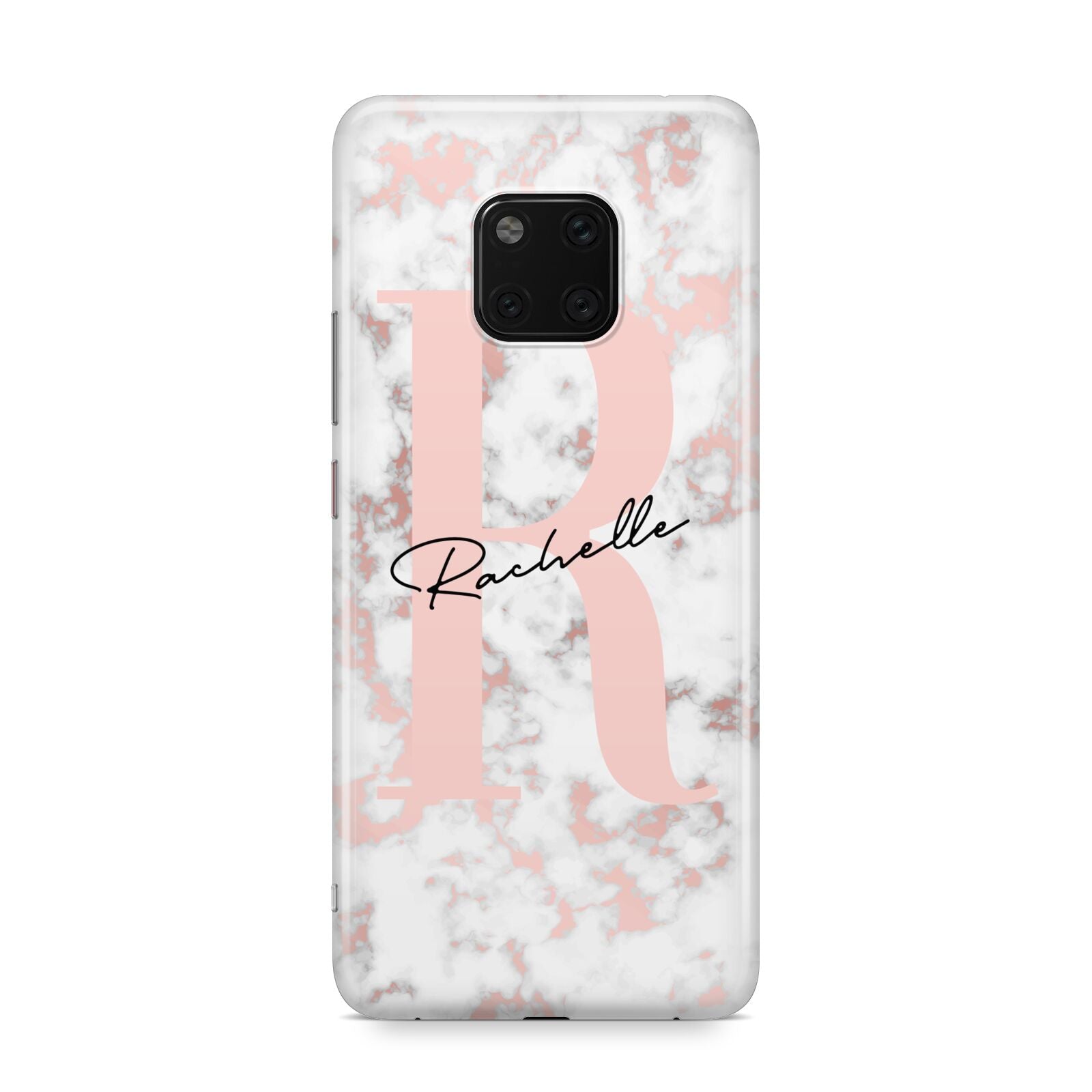 Monogrammed Rose Gold Marble Huawei Mate 20 Pro Phone Case