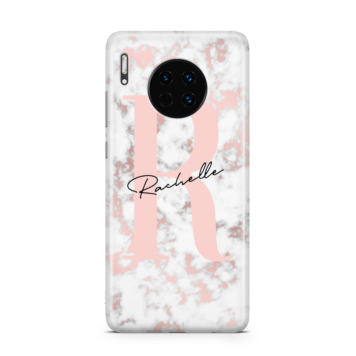 Monogrammed Rose Gold Marble Huawei Mate 30