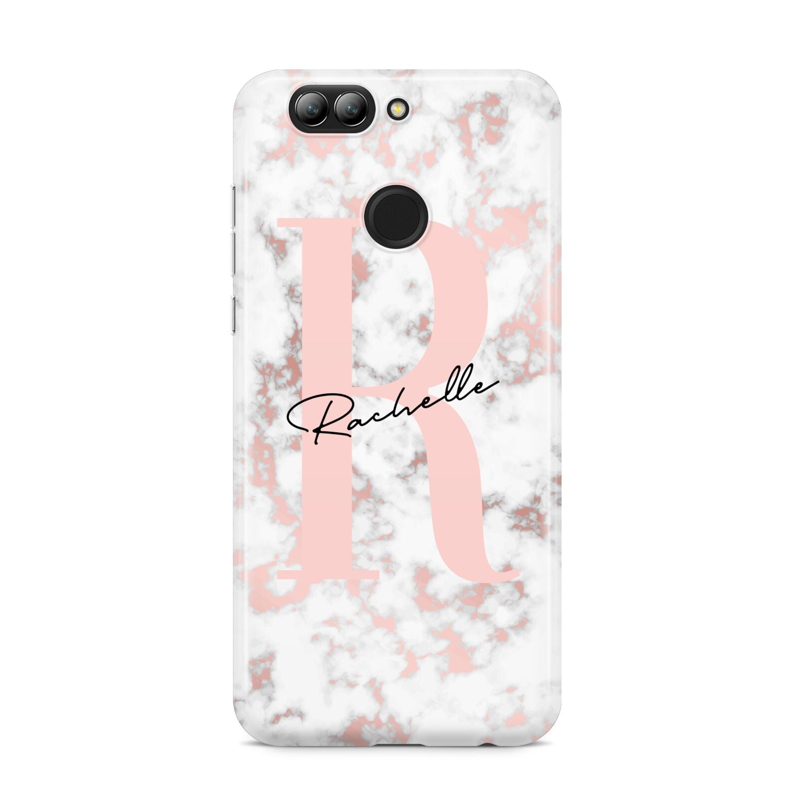 Monogrammed Rose Gold Marble Huawei Nova 2s Phone Case