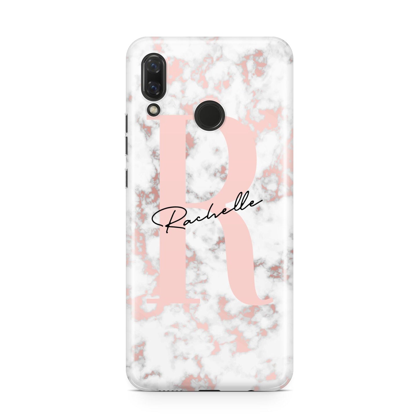 Monogrammed Rose Gold Marble Huawei Nova 3 Phone Case