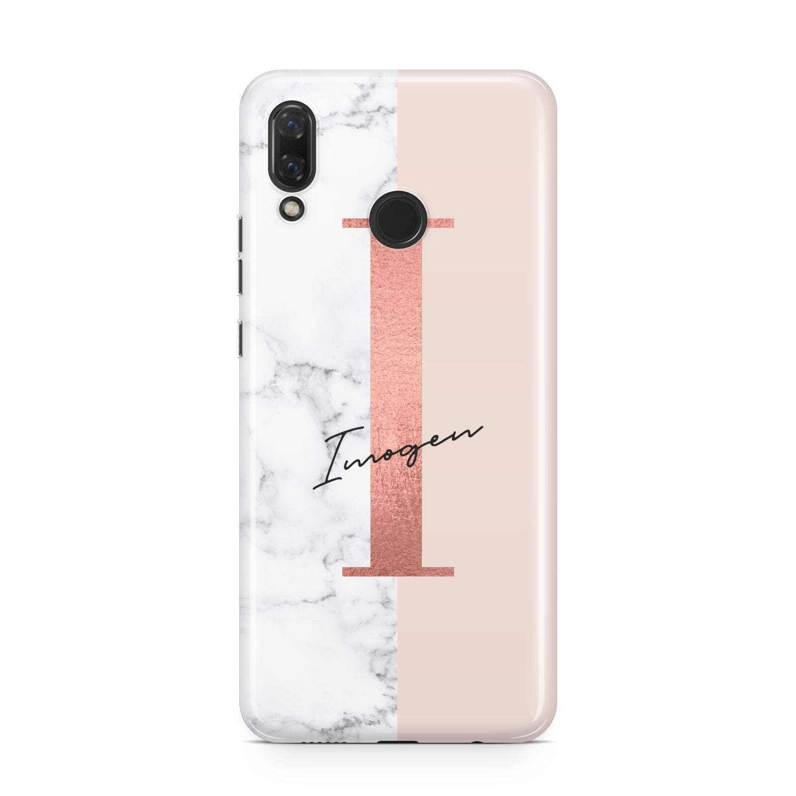 Monogrammed Rose Gold Marble Huawei Nova 3 Phone Case