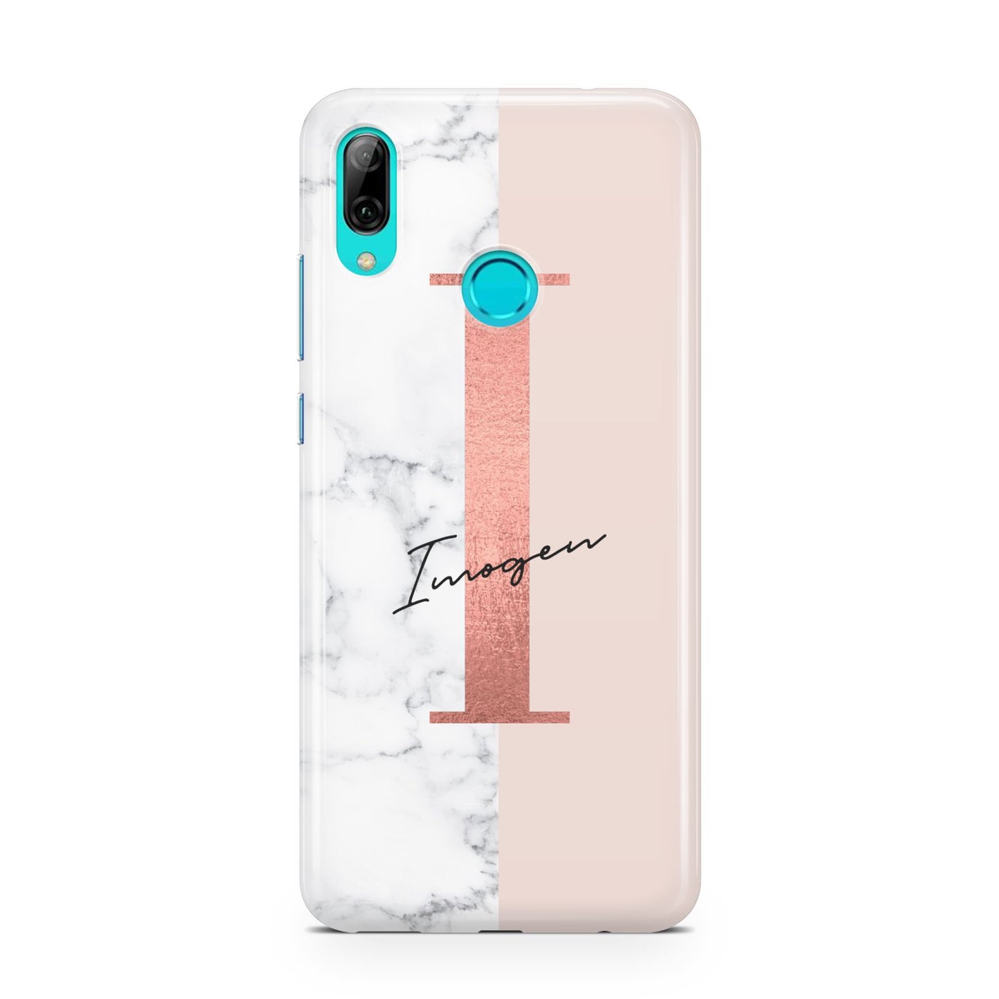 Monogrammed Rose Gold Marble Huawei P Smart 2019 Case