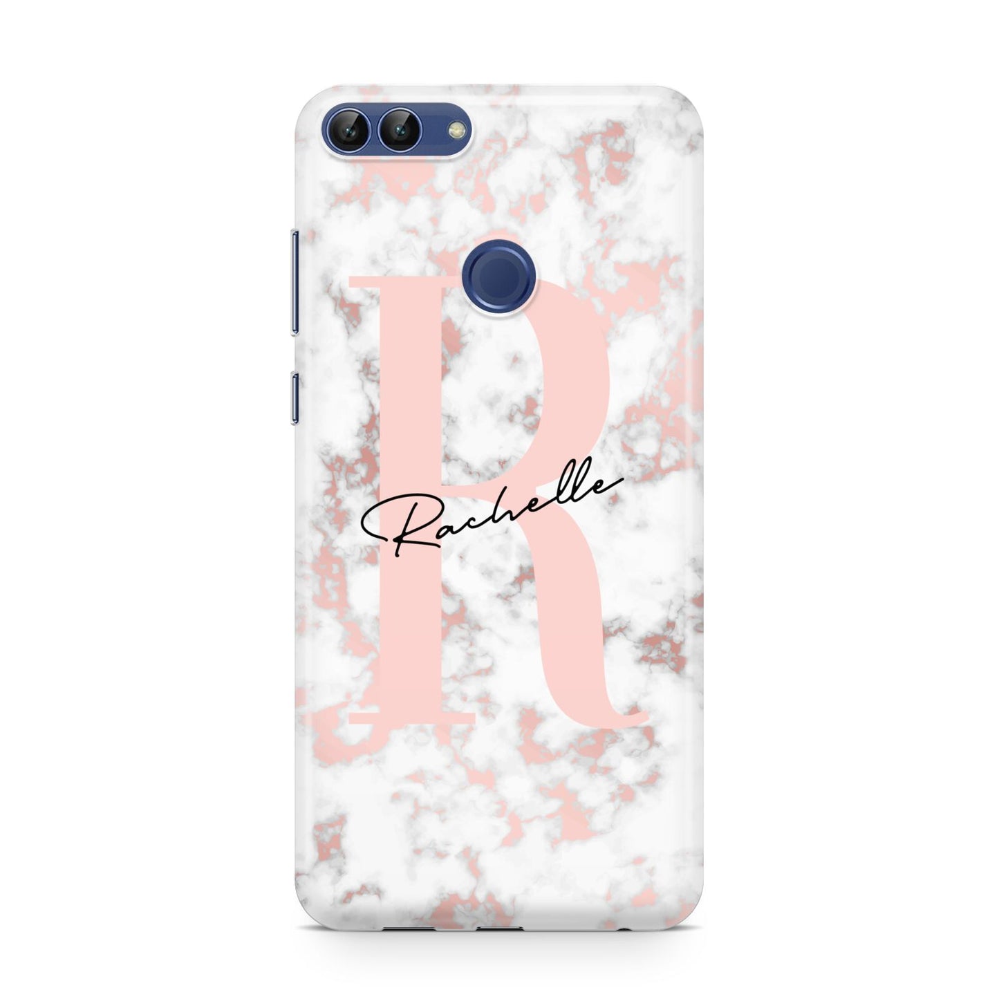 Monogrammed Rose Gold Marble Huawei P Smart Case