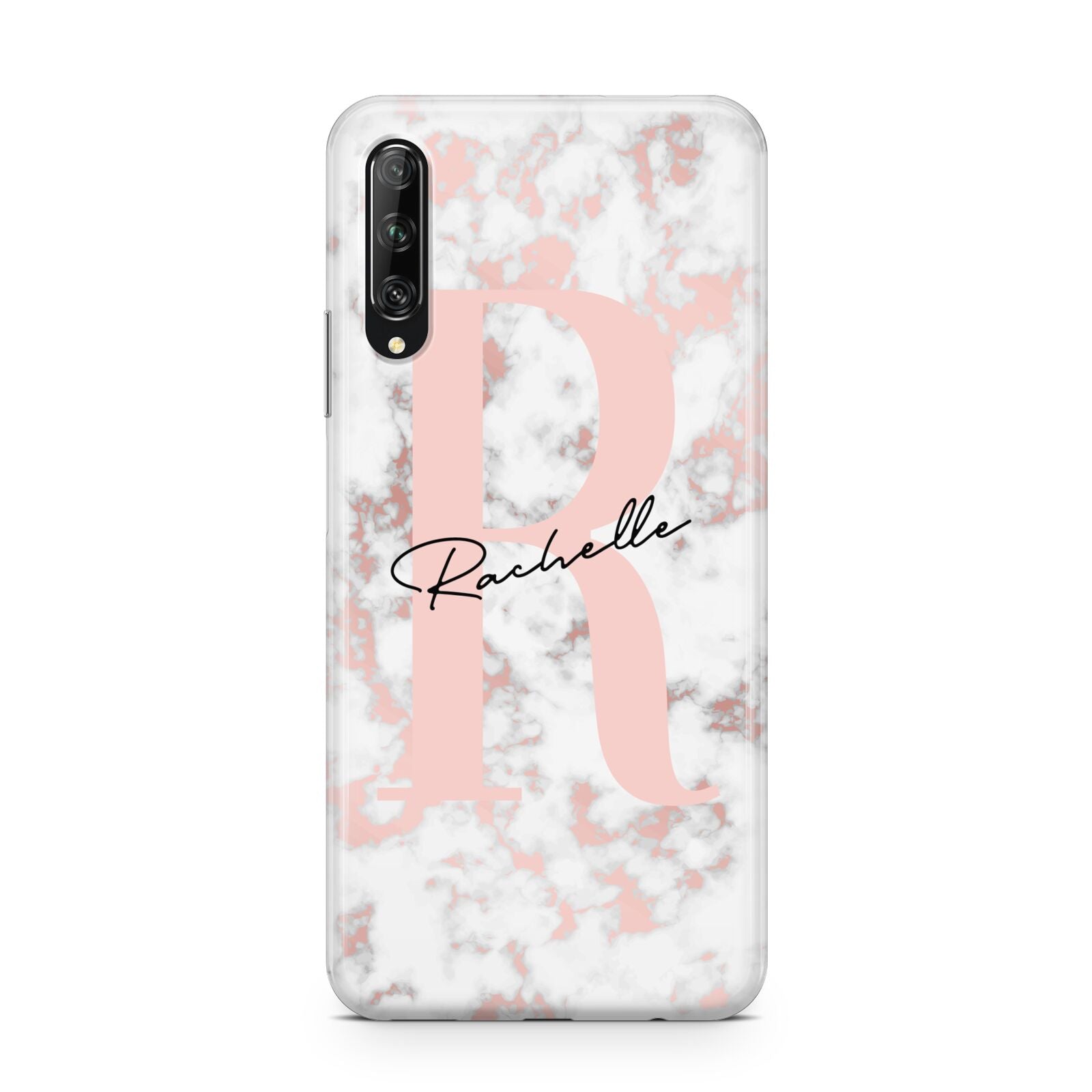 Monogrammed Rose Gold Marble Huawei P Smart Pro 2019