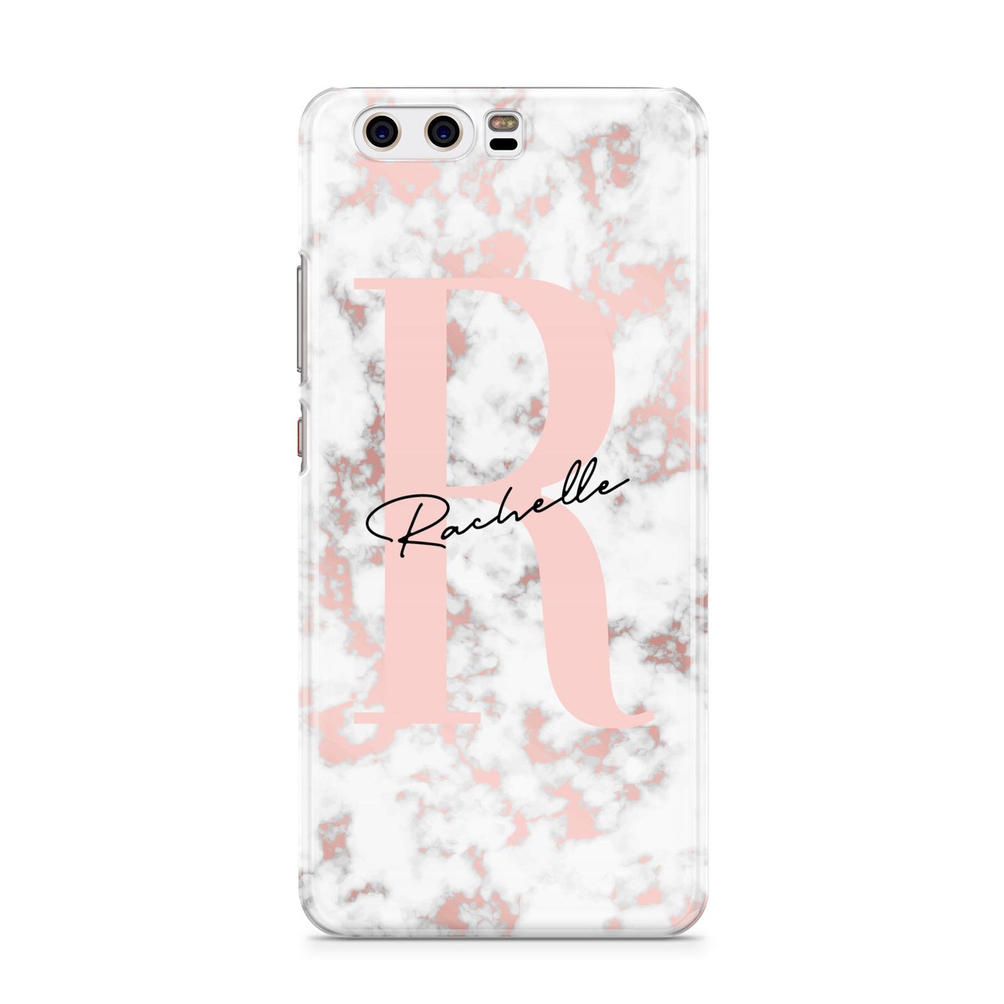 Monogrammed Rose Gold Marble Huawei P10 Phone Case