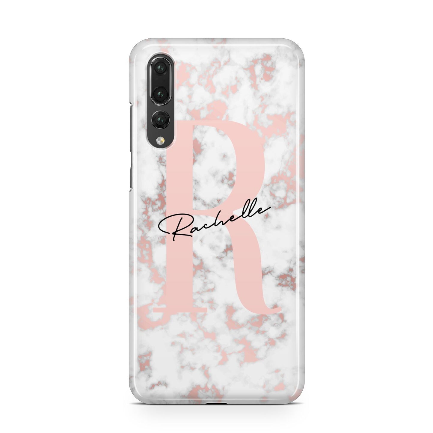 Monogrammed Rose Gold Marble Huawei P20 Pro Phone Case