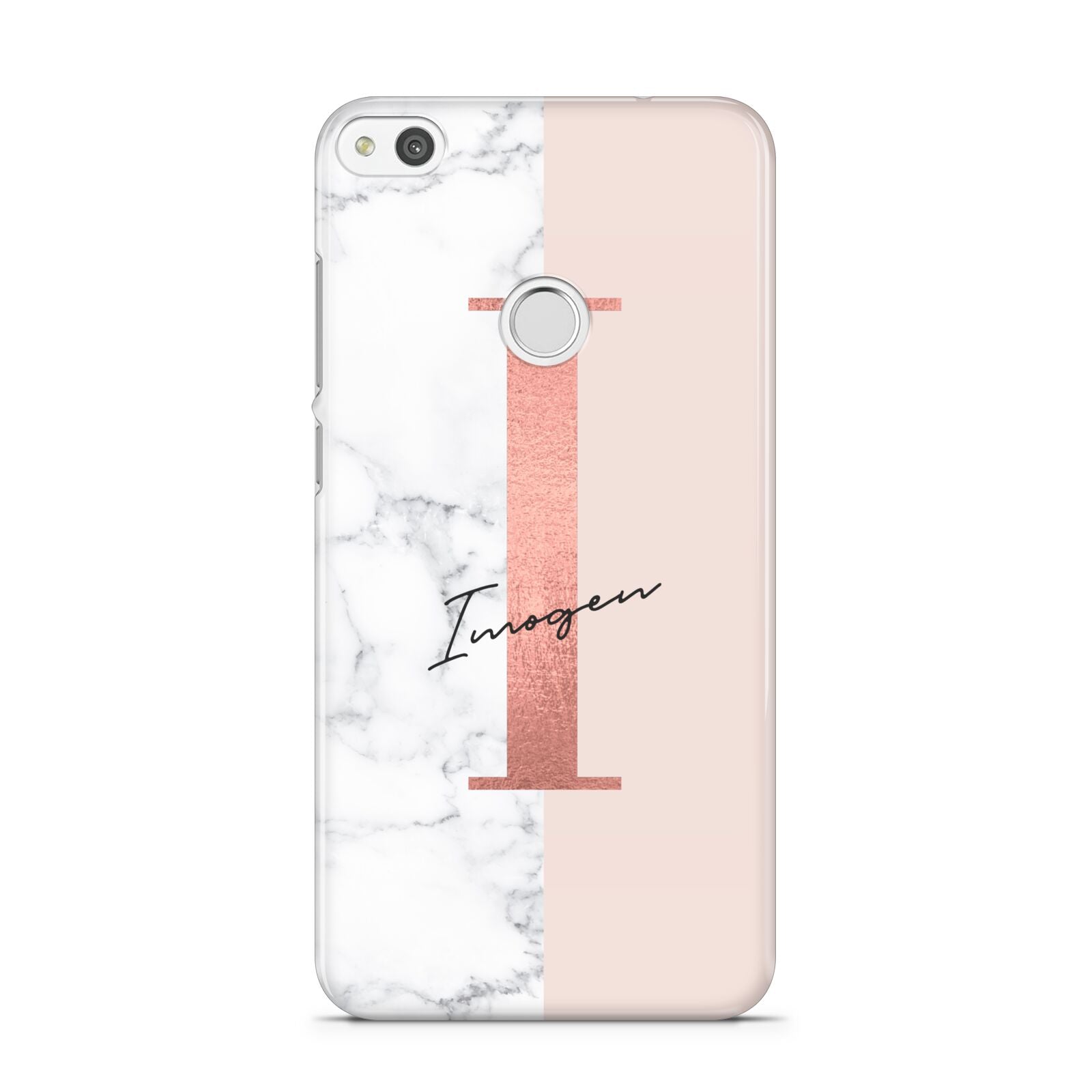 Monogrammed Rose Gold Marble Huawei P8 Lite Case