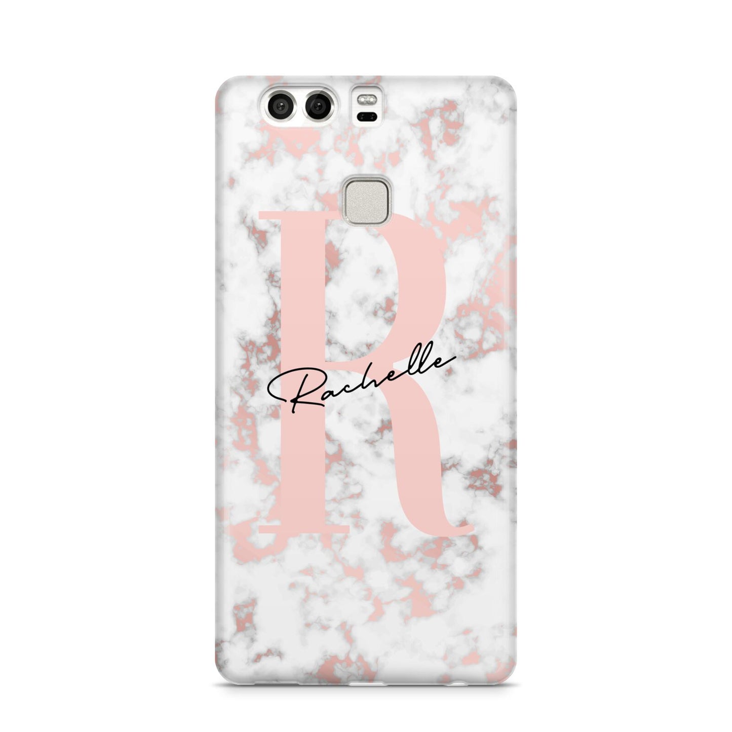 Monogrammed Rose Gold Marble Huawei P9 Case