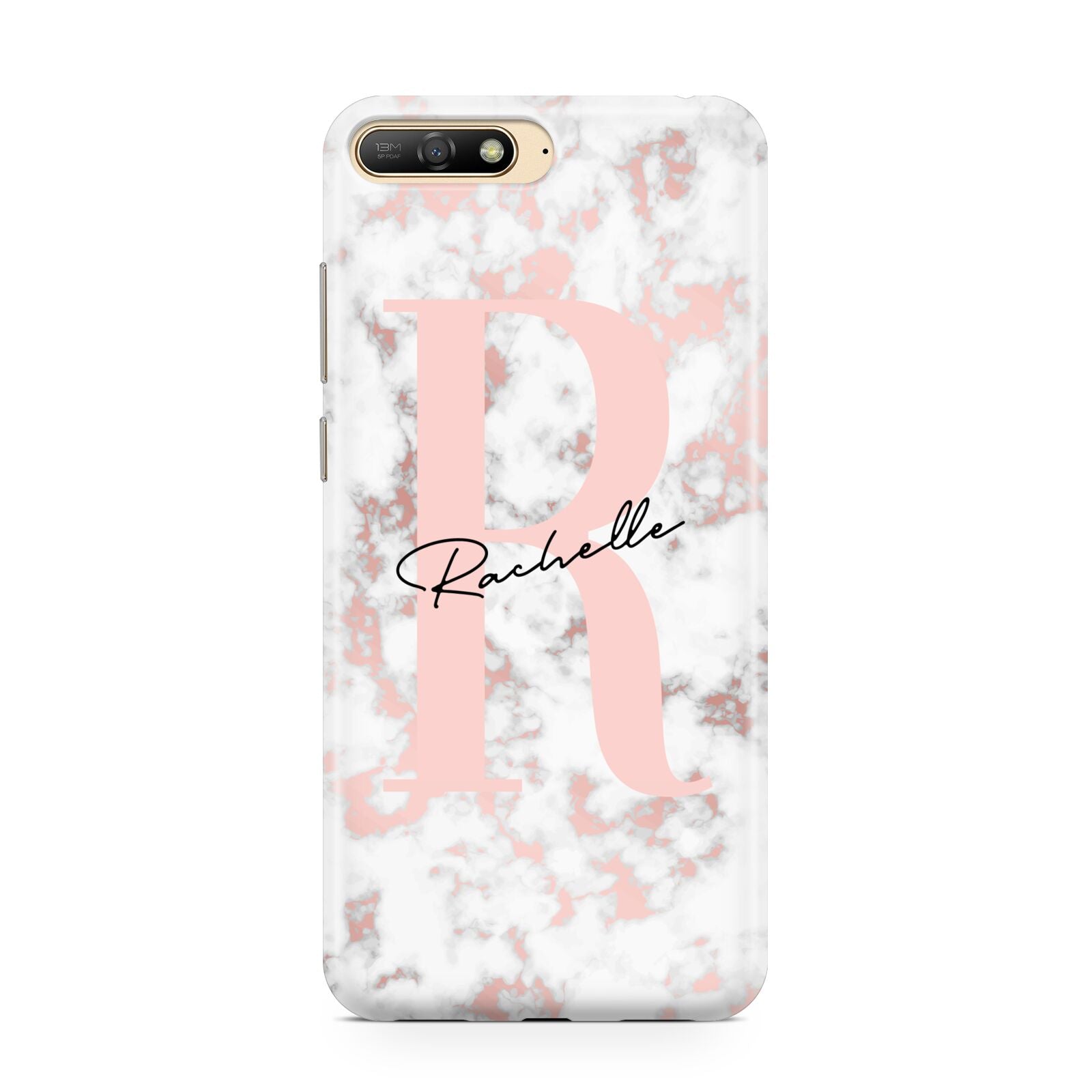 Monogrammed Rose Gold Marble Huawei Y6 2018