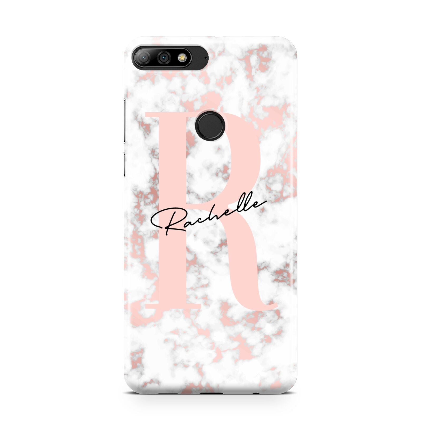 Monogrammed Rose Gold Marble Huawei Y7 2018