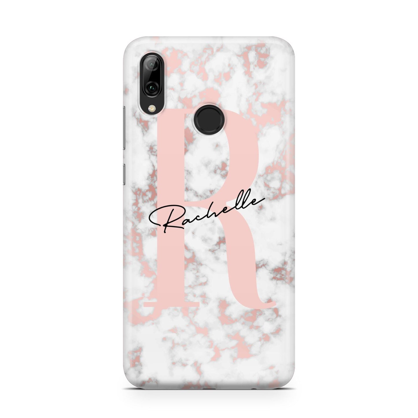 Monogrammed Rose Gold Marble Huawei Y7 2019