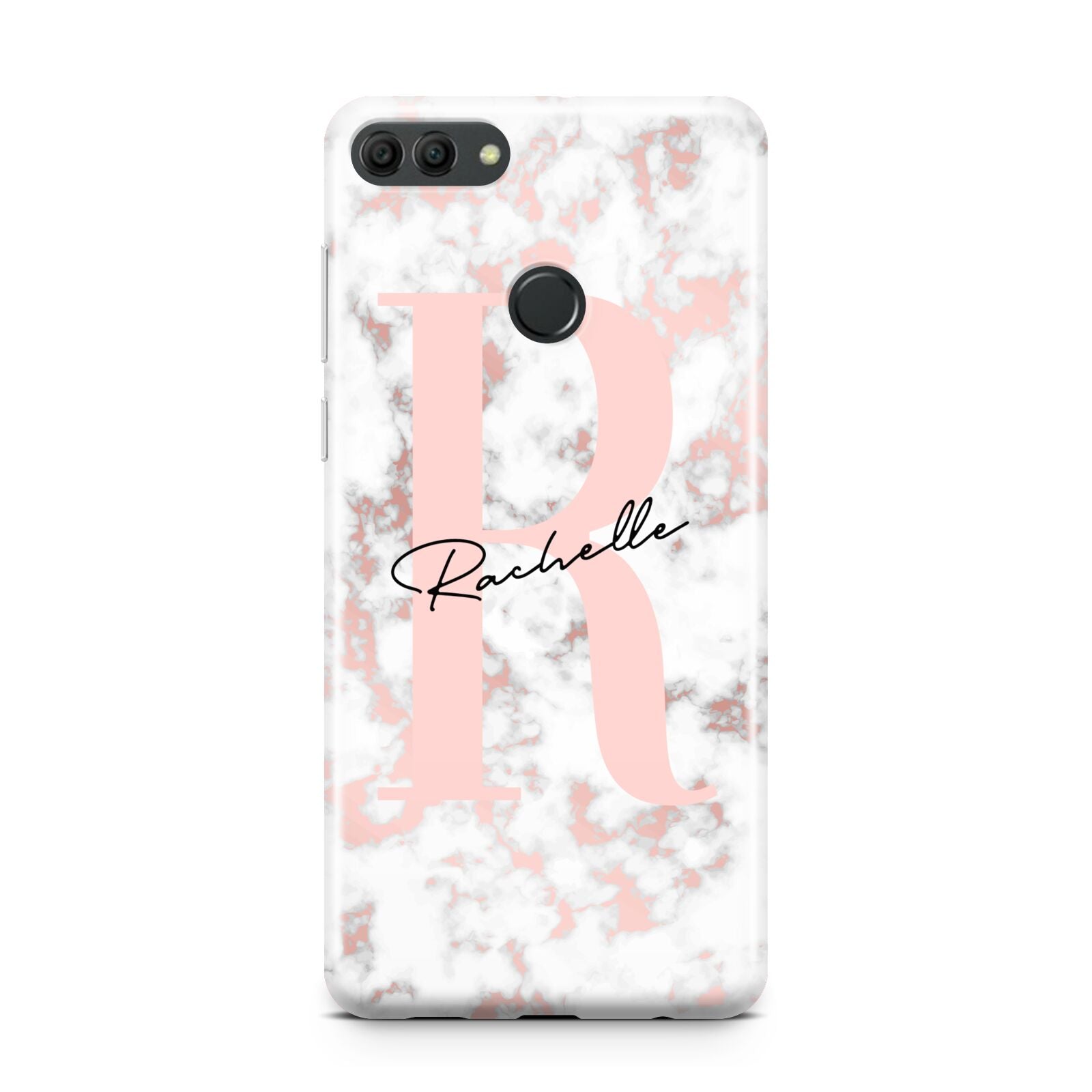 Monogrammed Rose Gold Marble Huawei Y9 2018