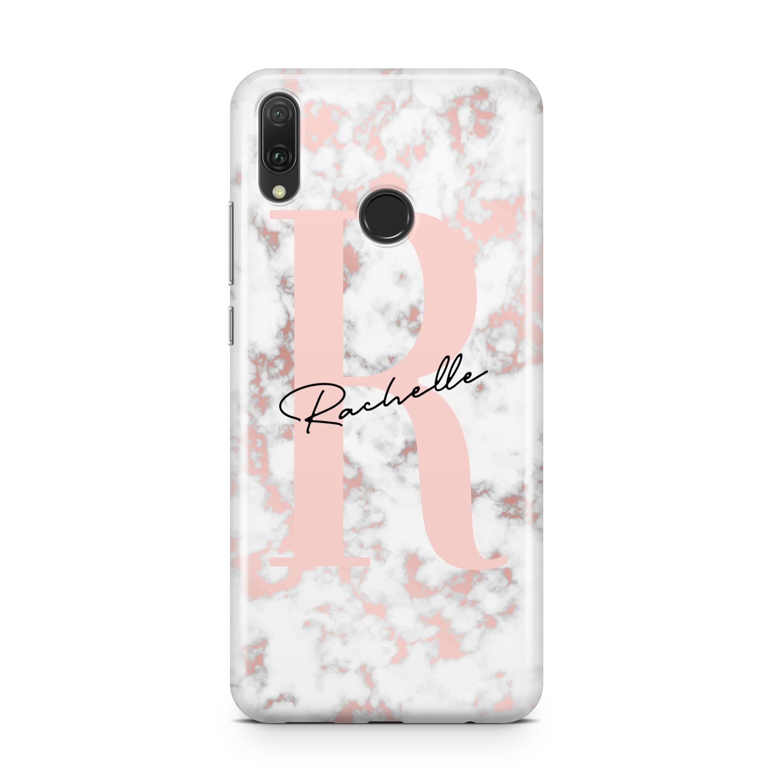 Monogrammed Rose Gold Marble Huawei Y9 2019