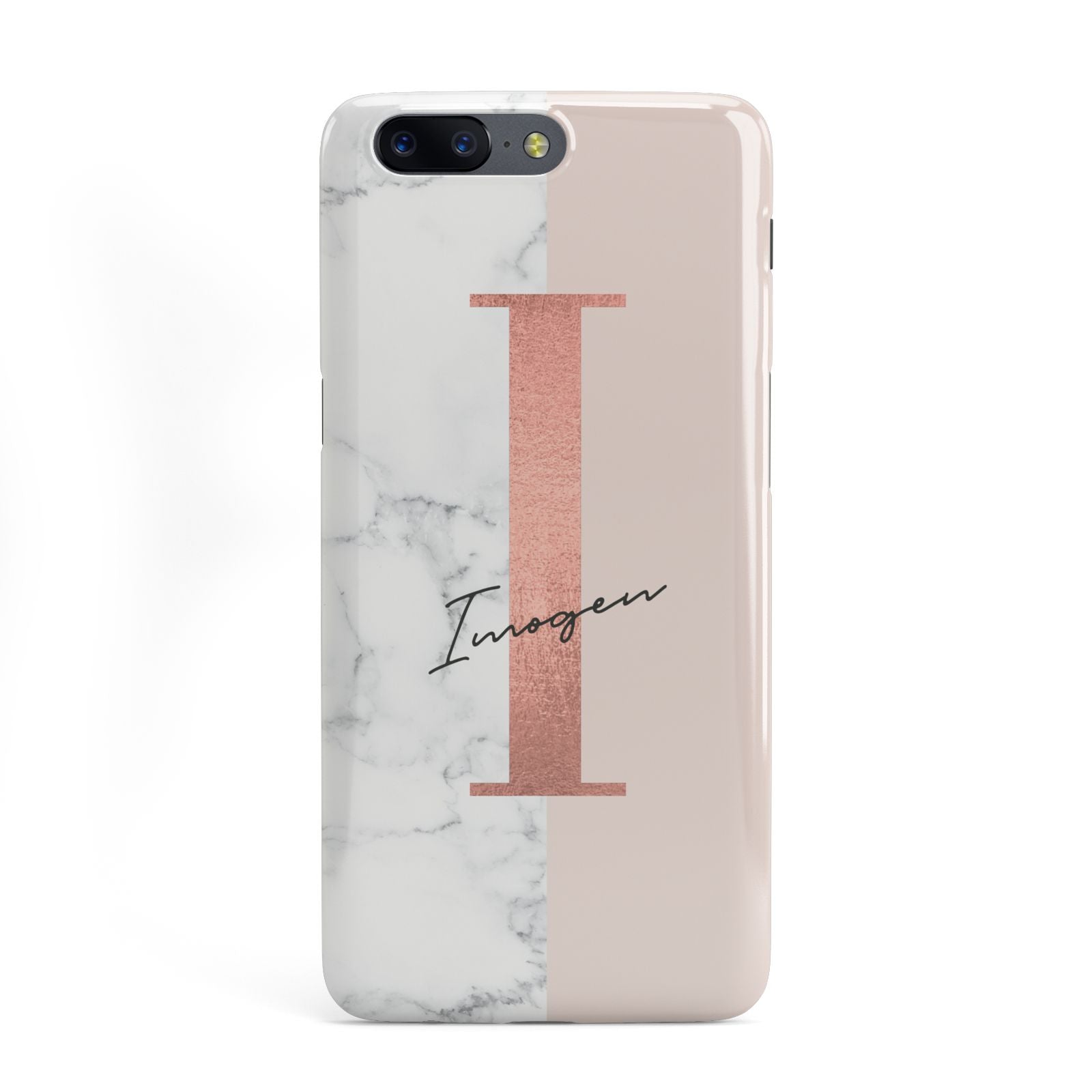 Monogrammed Rose Gold Marble OnePlus Case