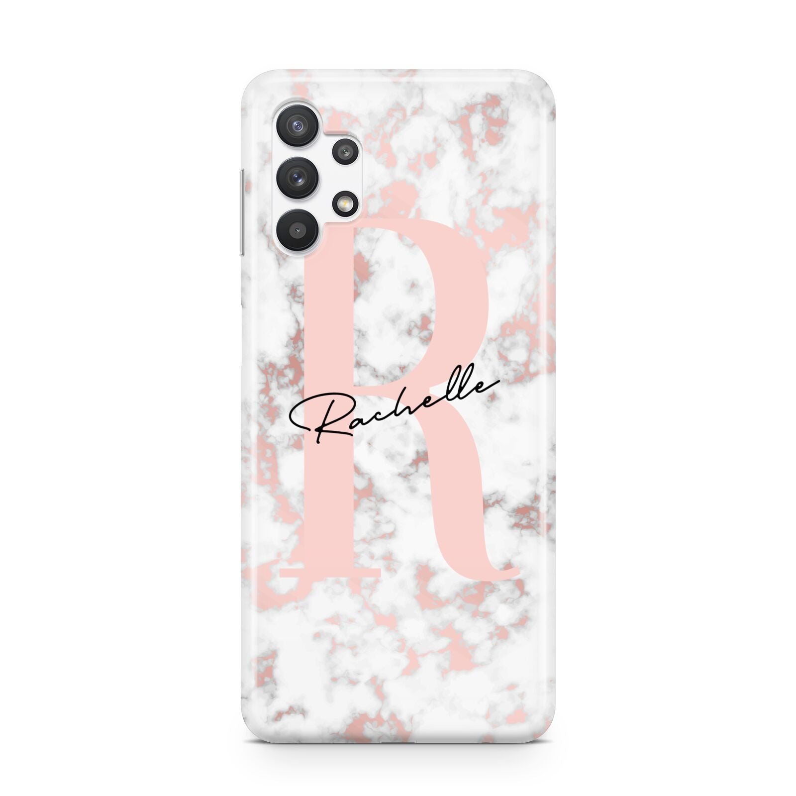 Monogrammed Rose Gold Marble Samsung A32 5G Case