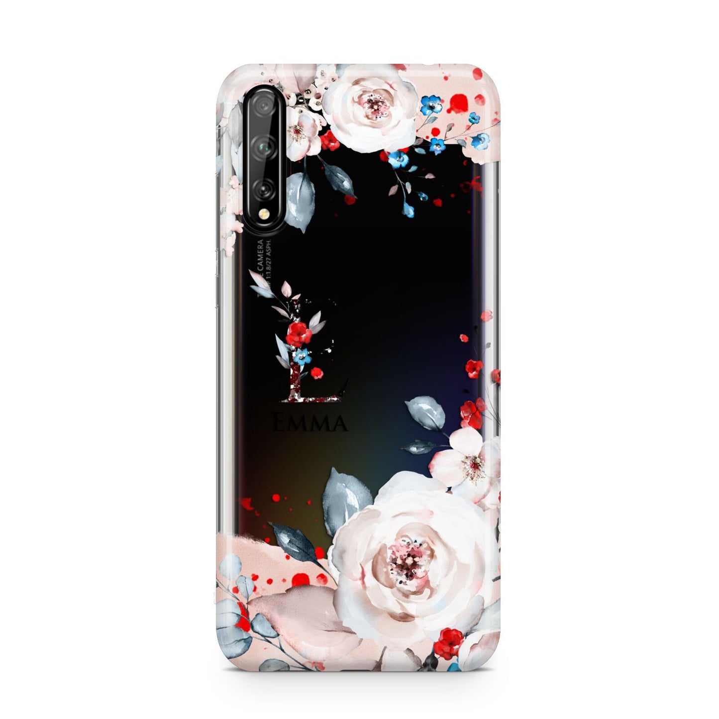 Monogrammed Roses Floral Wreath Huawei Enjoy 10s Phone Case