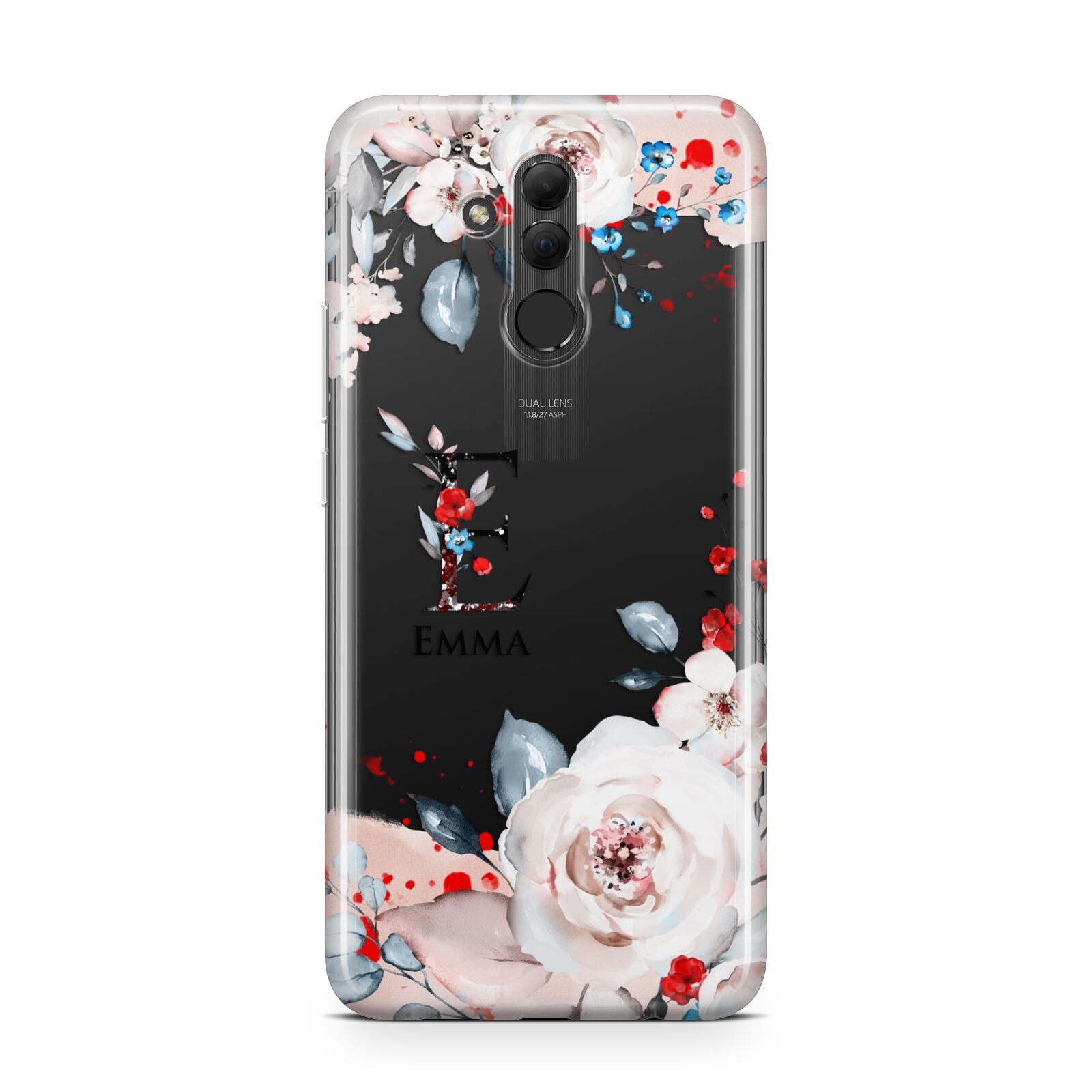 Monogrammed Roses Floral Wreath Huawei Mate 20 Lite