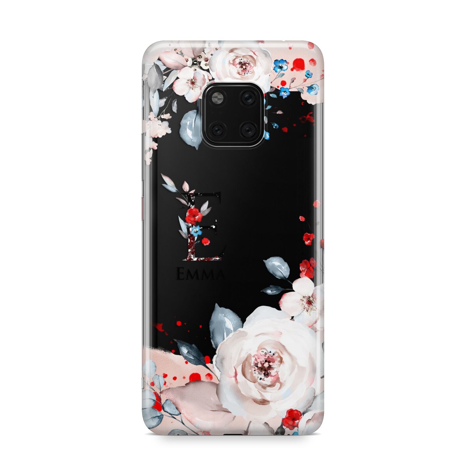 Monogrammed Roses Floral Wreath Huawei Mate 20 Pro Phone Case