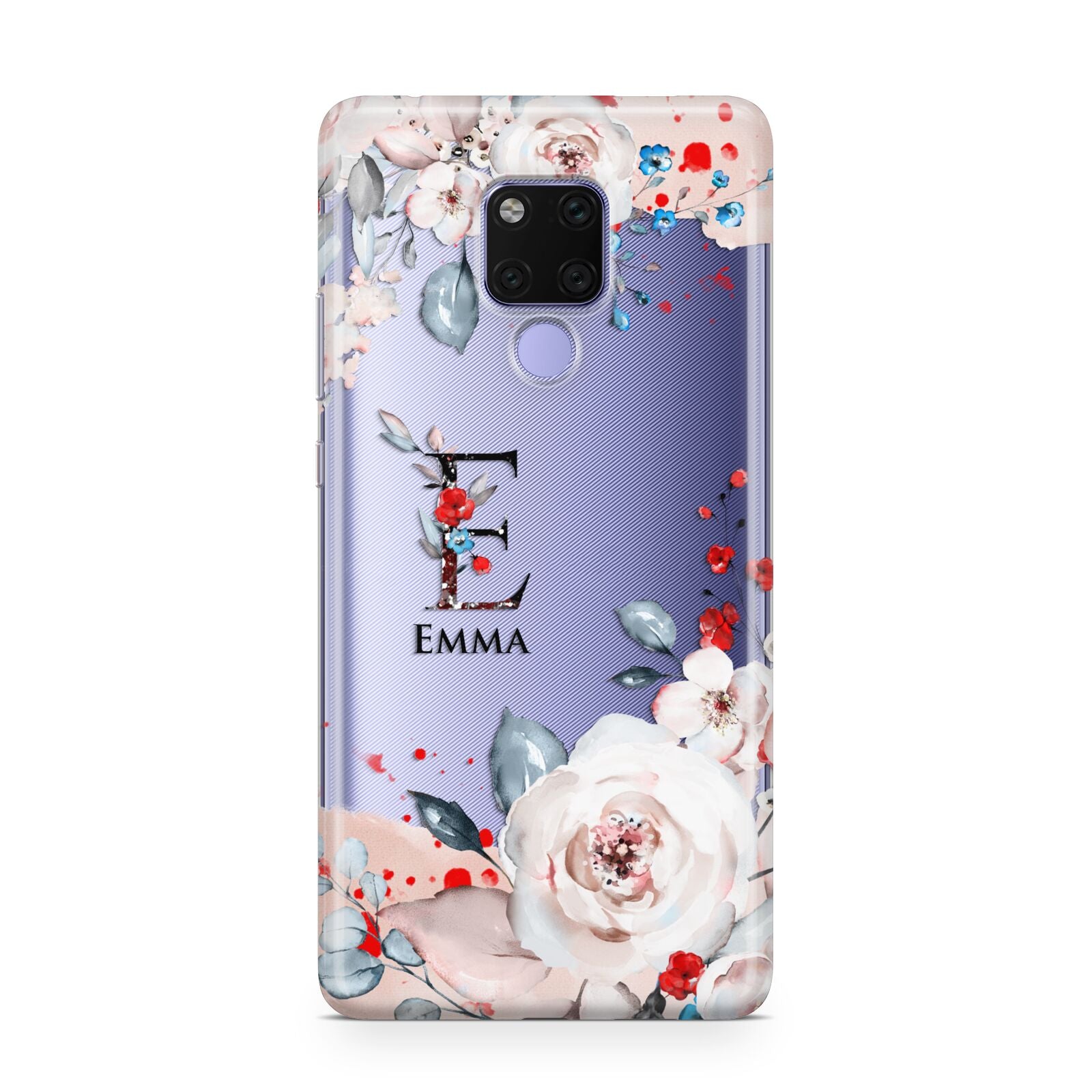 Monogrammed Roses Floral Wreath Huawei Mate 20X Phone Case