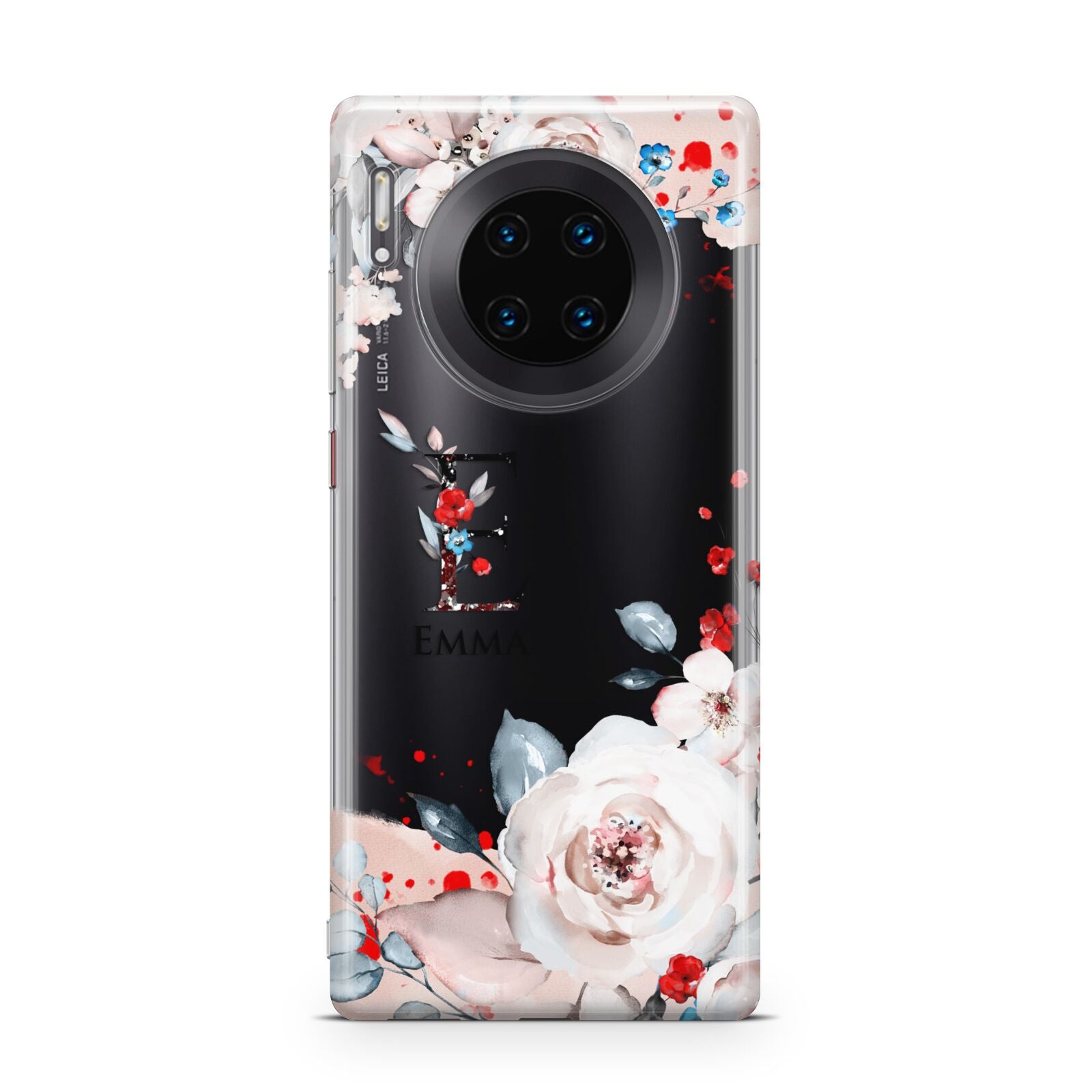 Monogrammed Roses Floral Wreath Huawei Mate 30 Pro Phone Case