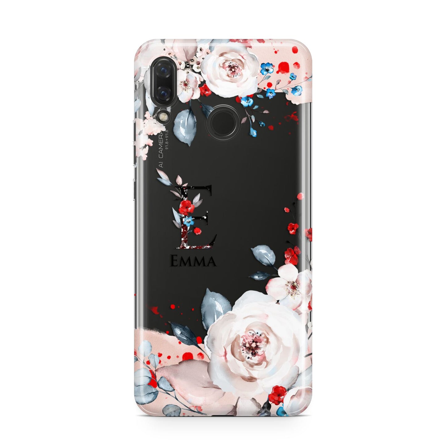 Monogrammed Roses Floral Wreath Huawei Nova 3 Phone Case