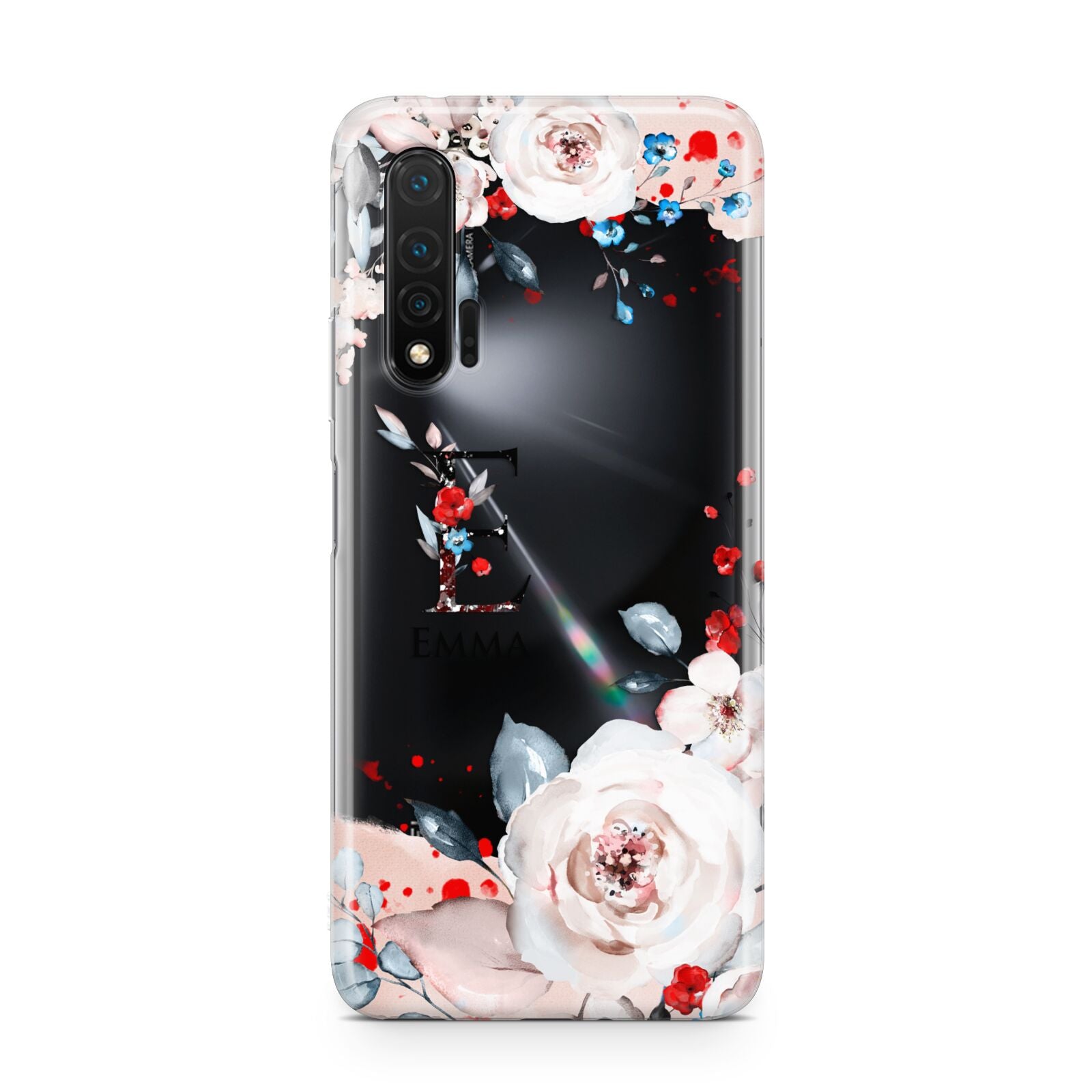 Monogrammed Roses Floral Wreath Huawei Nova 6 Phone Case