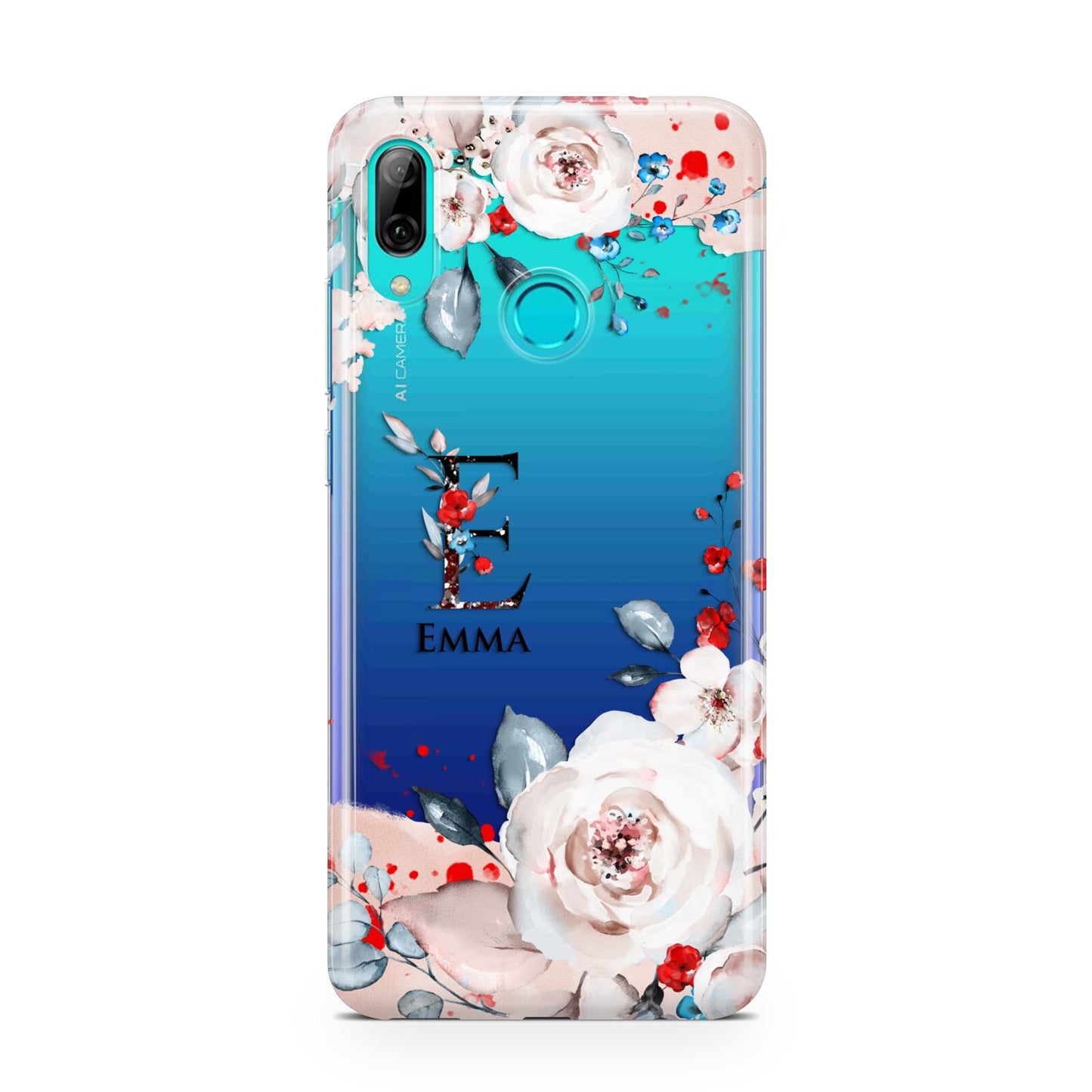 Monogrammed Roses Floral Wreath Huawei P Smart 2019 Case