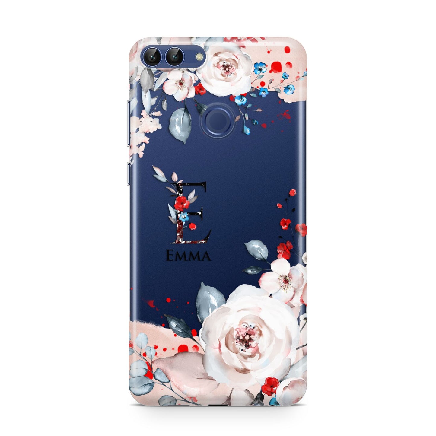 Monogrammed Roses Floral Wreath Huawei P Smart Case