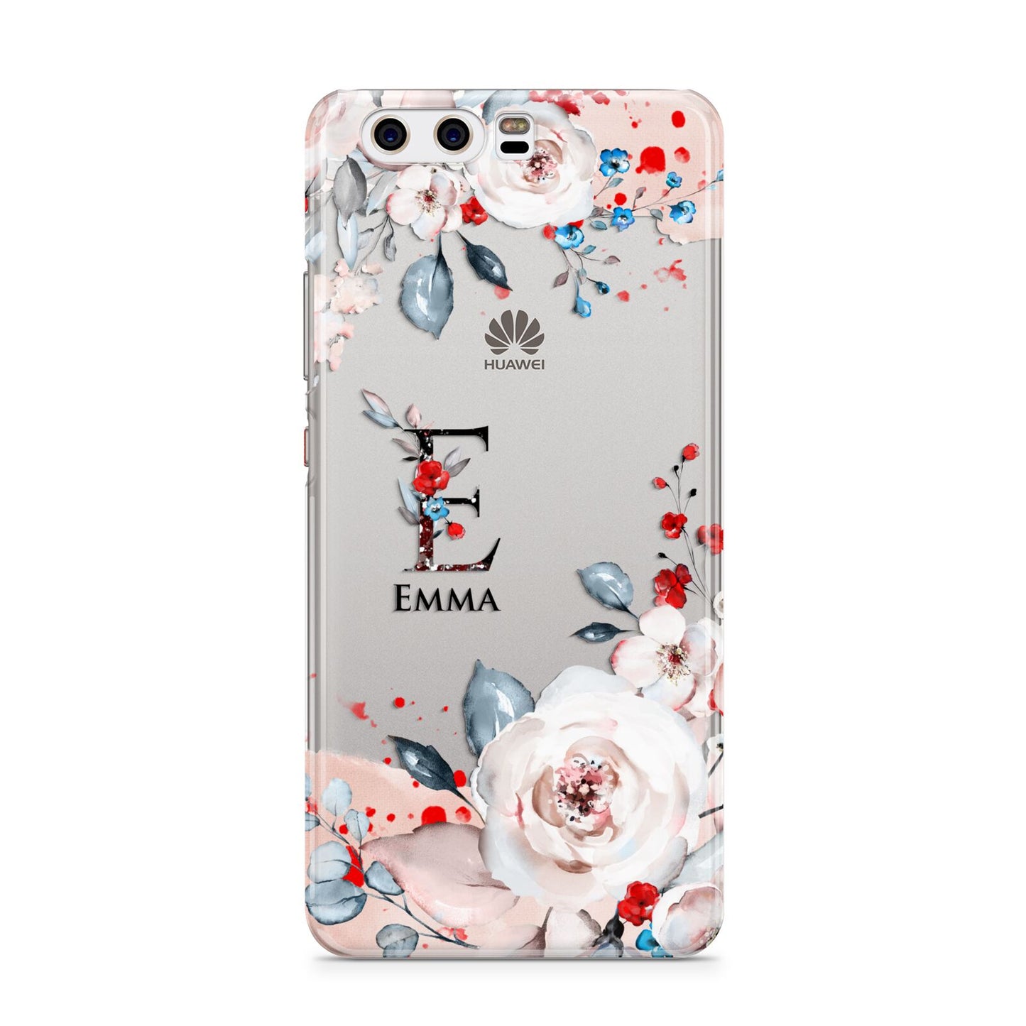 Monogrammed Roses Floral Wreath Huawei P10 Phone Case