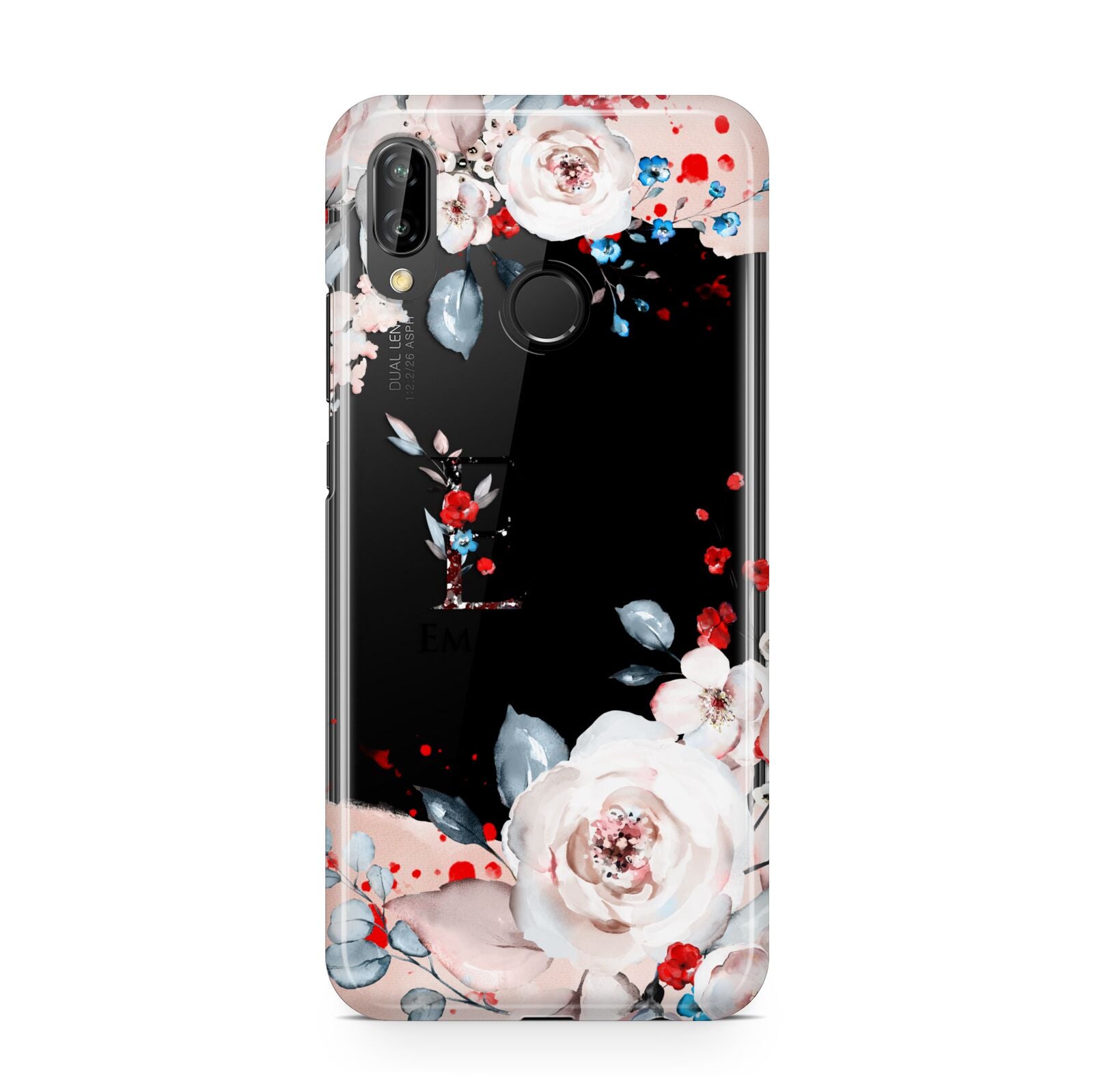 Monogrammed Roses Floral Wreath Huawei P20 Lite Phone Case