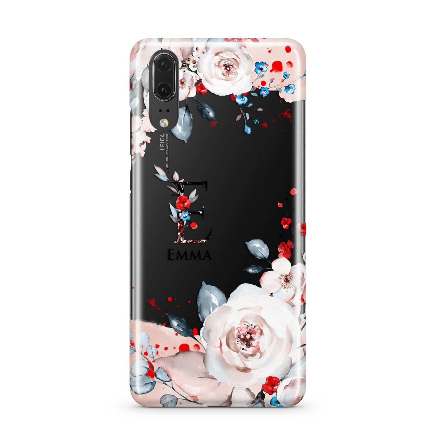 Monogrammed Roses Floral Wreath Huawei P20 Phone Case